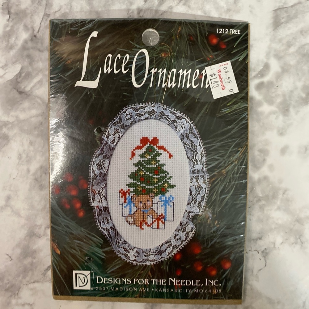 Worth Lace Ornament with Festive Tree Design